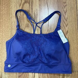 Lane Bryant Livi Active Low Impact No Wire Sports Bra Solid Blue Strappy 20 NWT